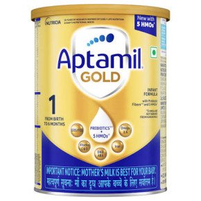 Aptamil Gold Infant Formula Milk Powder for Babies - Stage 1 (Upto 6 months) - with 5 HMOs, Prebiotics and DHA 2 kgs - BIB Pack